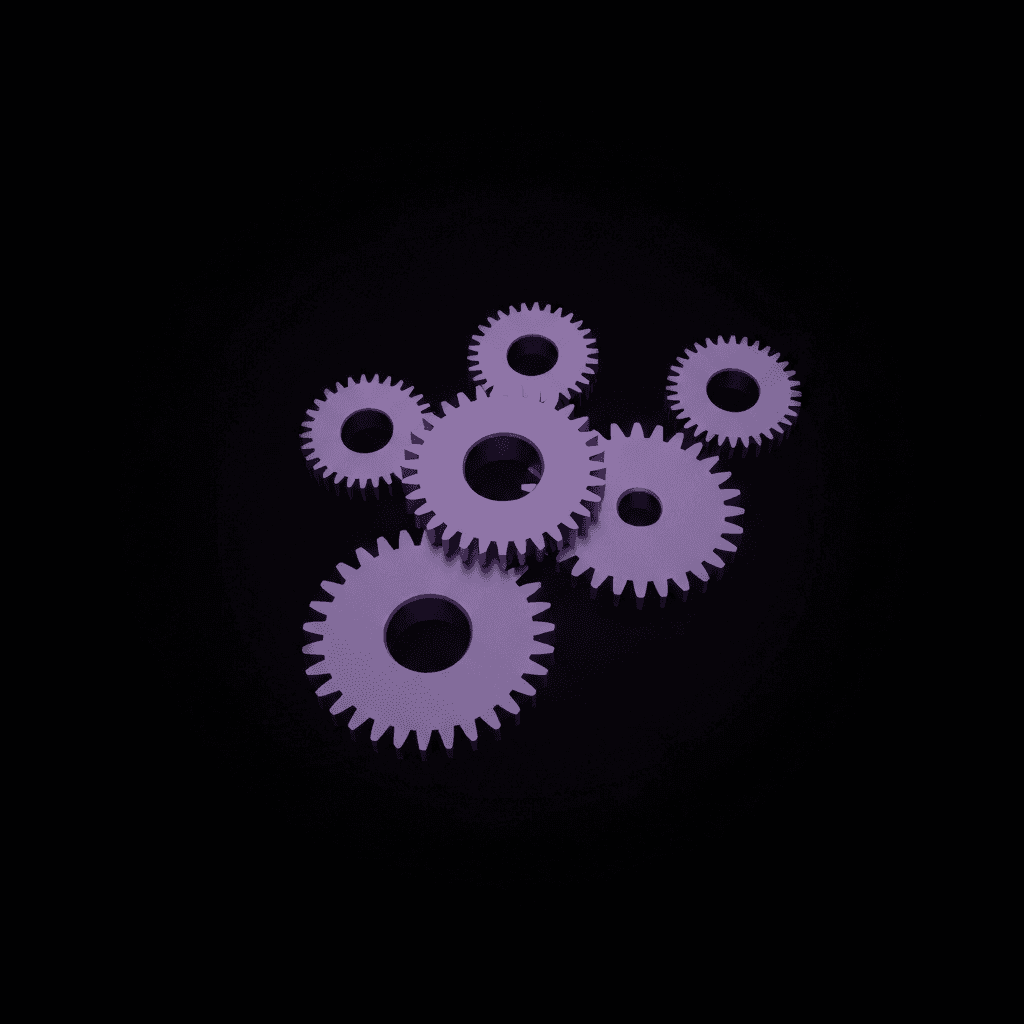 Interlocking gears aligning business processes to evaluate AI automation readiness and prevent project failure.