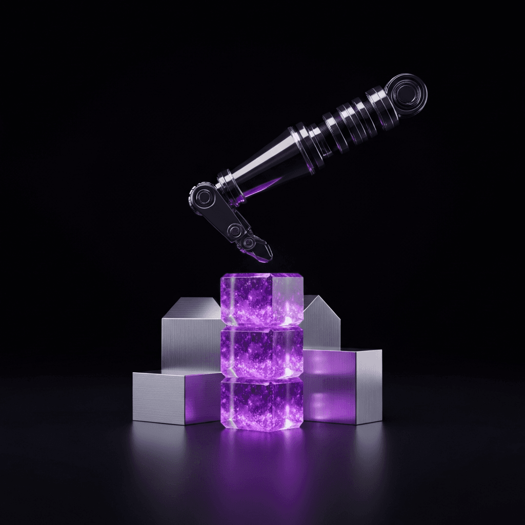 Precision robotic arm streamlining small business financial data through accounting automation and custom integrations.