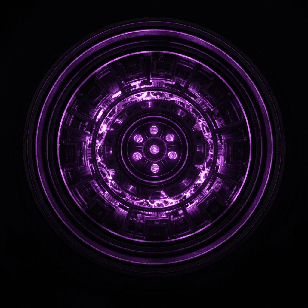 Central mechanical core evaluating a business's internal systems, revealing signals separating AI-ready from premature.