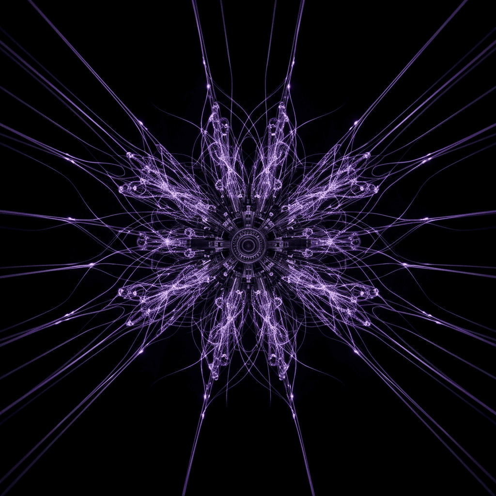 Intertwined gears and neural pathways depict selecting appropriate automation: simple scripts vs. complex AI.