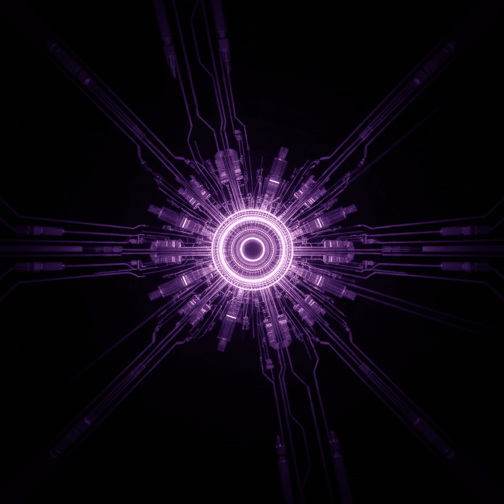 Automation nexus processing diverse workflows: scaling from Zapier to custom systems for complex tasks and data transformation.